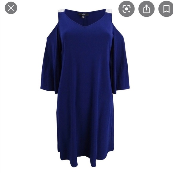 BLUE Plus Cold Shoulder Evening Dress - Picture 2 of 7